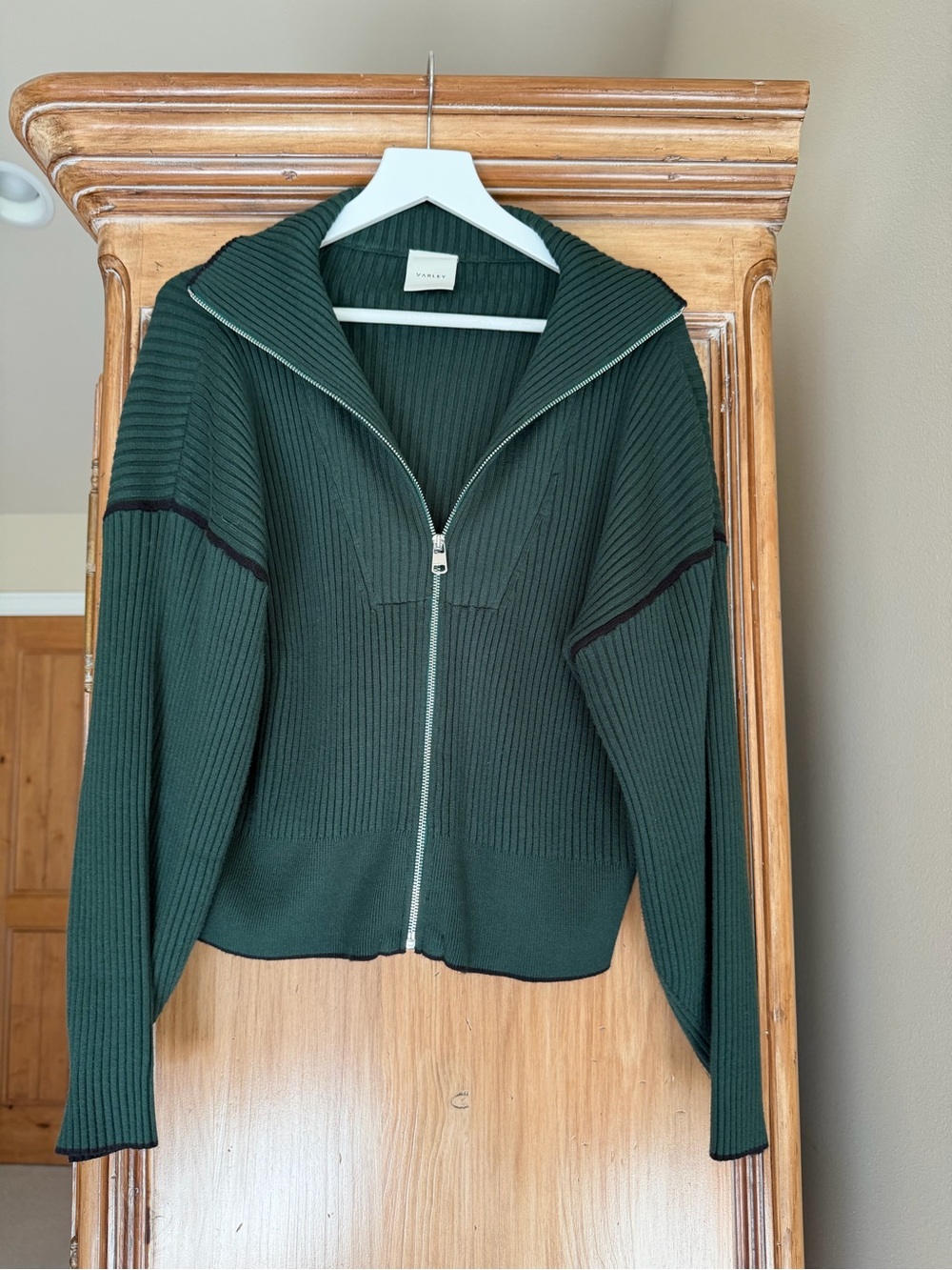 Varley Carmen Rib Knit Zip-Up Cardigan size Medium